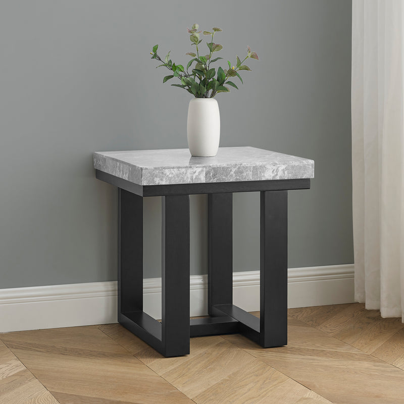 Steve Silver Lucca Gray Marble Top End Table