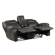 Home Elegance Gainesville Brown Double Reclining Love Seat with Console