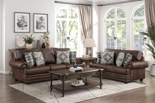 Home Elegance Franklin Dark Brown 2pc Living Room Set