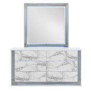 Global Furniture Ylime Light Grey White LED Dresser And Mirror