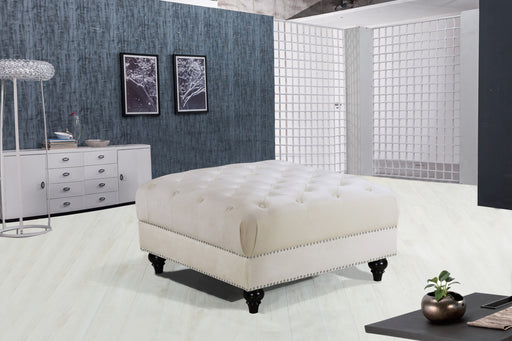 Meridian Furniture Sabrina Cream Velvet Ottoman