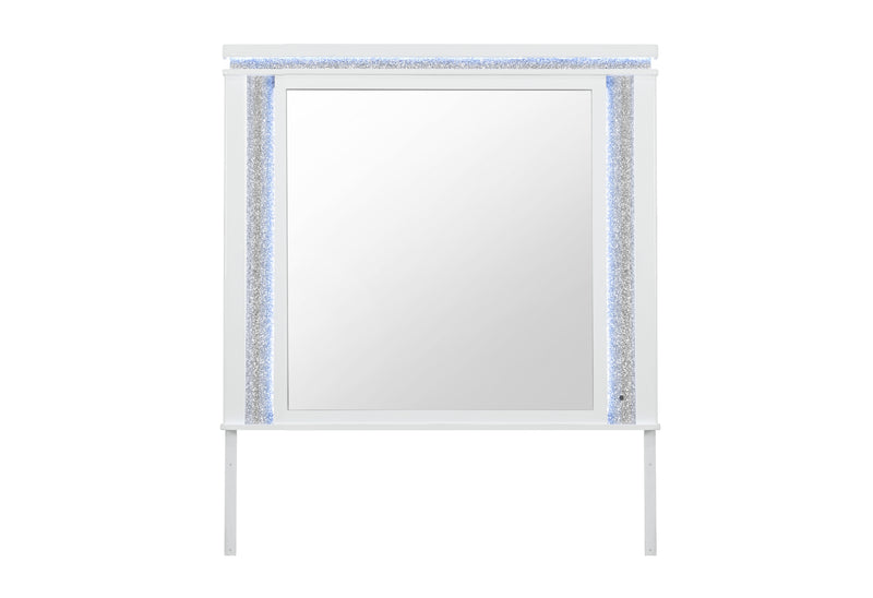 Global Furniture Alina White Mirror with LED
