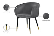 Meridian Furniture Louise Black Velvet Dining Chair