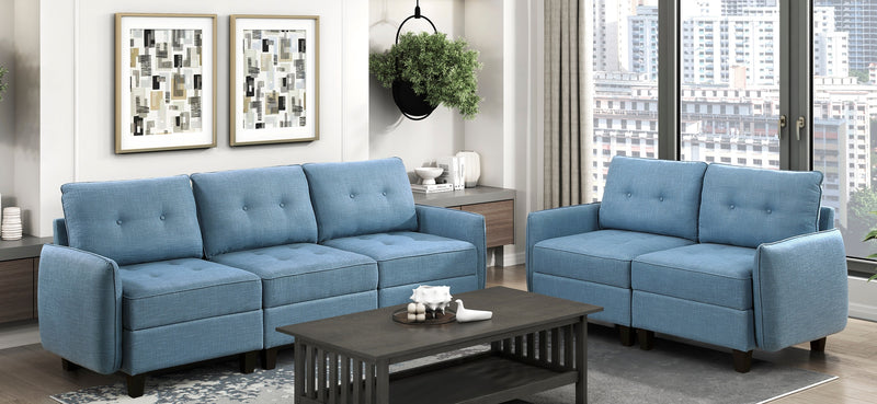 Home Elegance Garren Blue 2pc Living Room Set