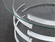 Steve Silver Tayside Clear Chrome Cocktail Table