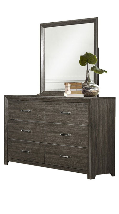 Home Elegance Edina Dark Gray Dresser and Mirror