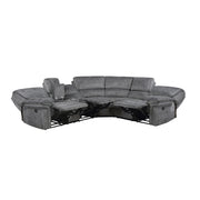Home Elegance Muirfield Gray 3pc Reclining Sectional with Left Console