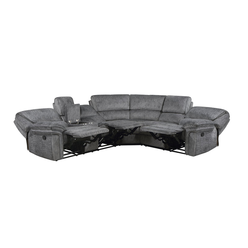 Home Elegance Muirfield Gray 3pc Reclining Sectional with Left Console