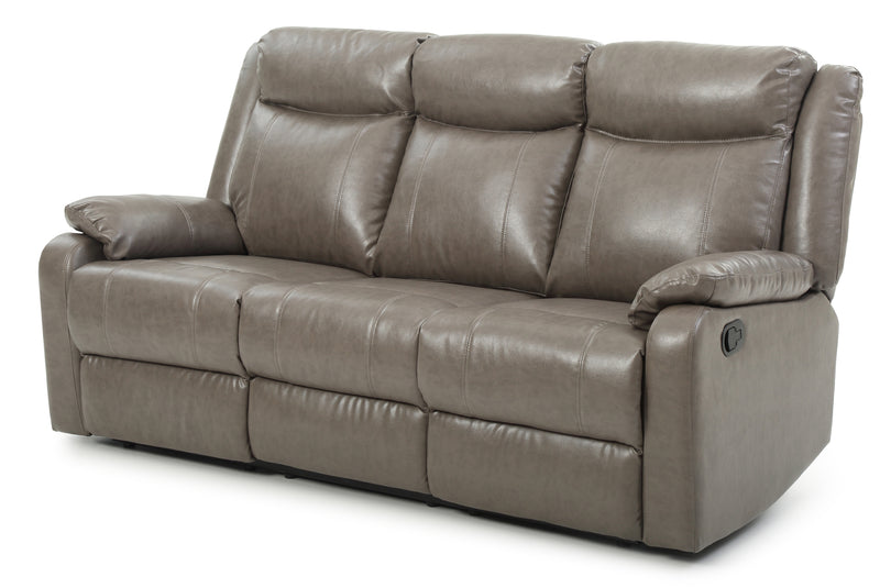 Glory Furniture Ward Putty Faux Leather Double Reclining Sofa