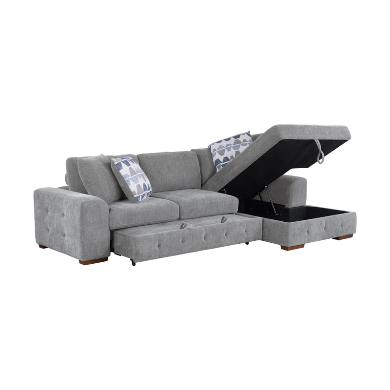 Home Elegance Raife Blue 2pc Sectional with Right Chaise