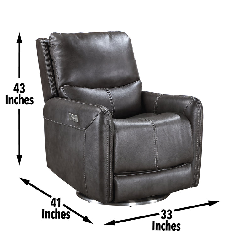 Steve Silver Athens Charcoal 360 Swivel Power Recliner