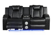 Galaxy Home Benz Brown LED Power Reclining 2pc Living Room Set
