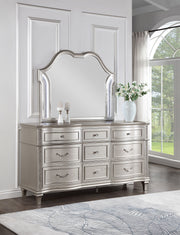 Coaster Furniture Evangeline Silver Oak 9 Drawers Dresser And Mirror