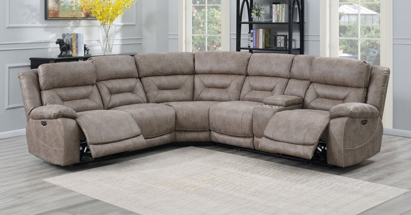 Steve Silver Aria Saddle Brown Fabric 3pc Reclining Sectional