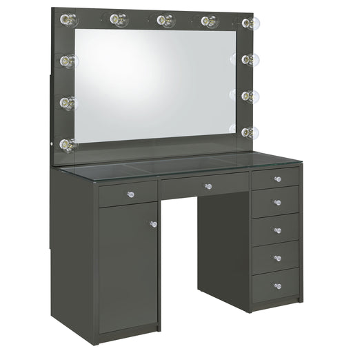 Coaster Furniture Acena Grey High Gloss Vanity Set with Lighting