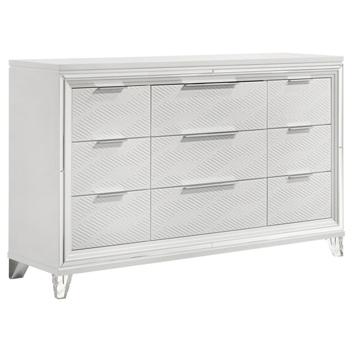 Coaster Furniture Marmore White 9 Drawer Dresser