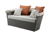 Acme Furniture Salena Beige Gray Patio Canopy Sofa and Ottoman