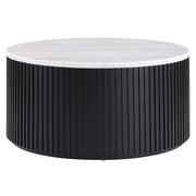 Steve Silver Colvin Black White Marble Coffee Table with Casters