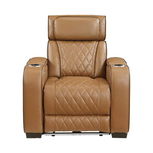 Home Elegance Fairway Brown Power Reclining Chair with Headrest