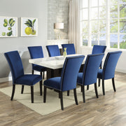 Steve Silver Camila White Blue 9pc Dining Set