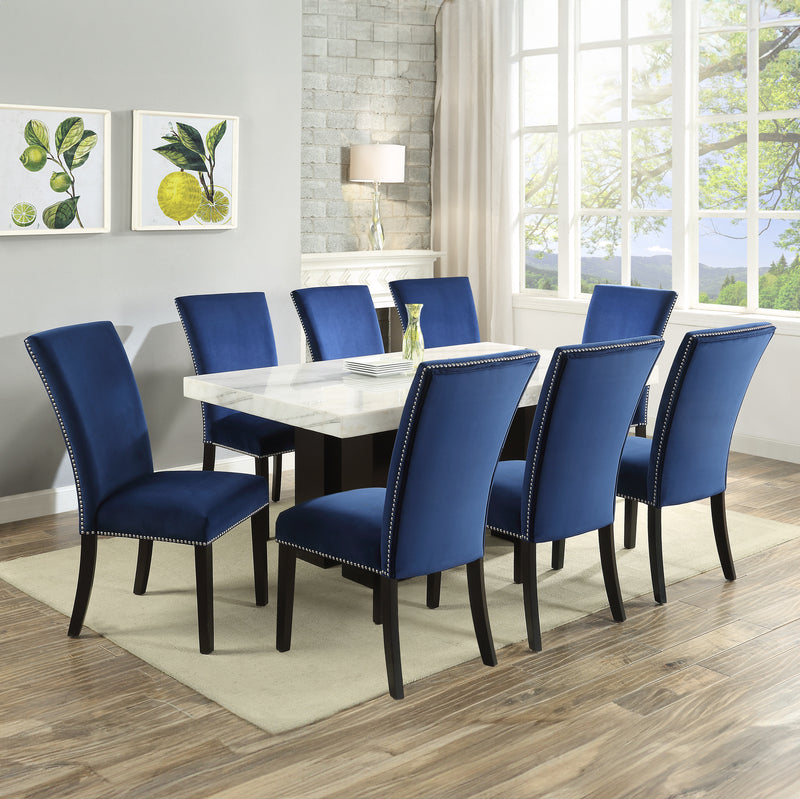 Steve Silver Camila White Blue 9pc Dining Set
