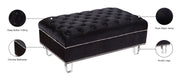 Meridian Furniture Lucas Grey Velvet Ottoman