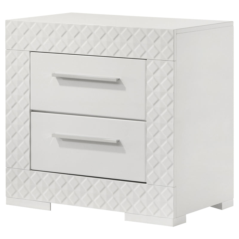 Coaster Furniture Ives White High Gloss Nightstand
