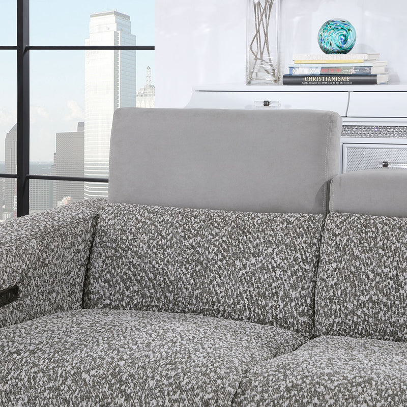 Global Furniture U8521 Dark Grey Taupe Power Reclining Loveseat