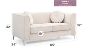 Glory Furniture Delray Gray Velvet Microsuede Loveseat