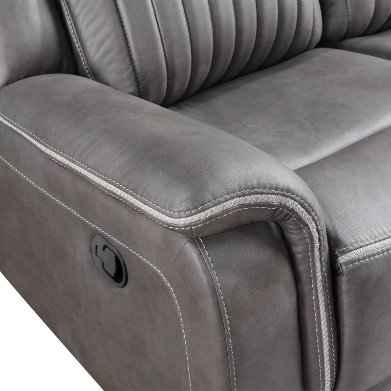 New Classic Furniture Enzo Gray Sofa with Dual Recliner