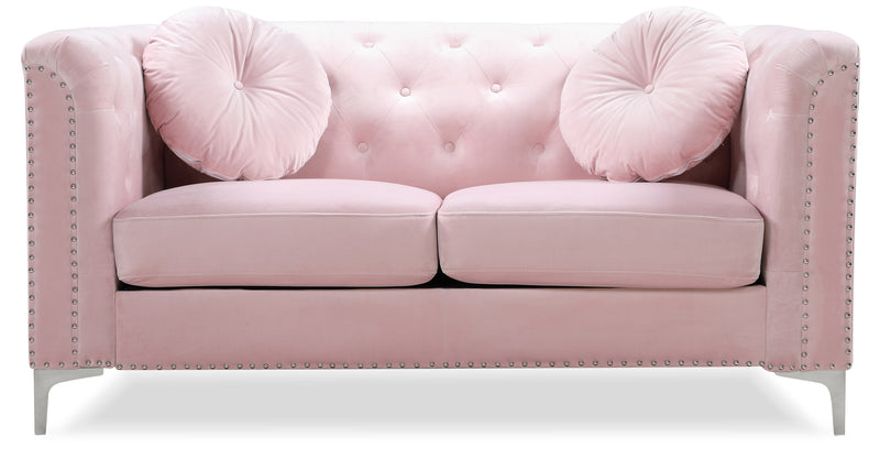 Glory Furniture Pompano Burgundy Velvet Loveseat