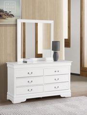 Glory Furniture Louis Phillipe Traditional Black Dresser and Mirror
