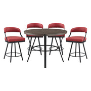 Home Elegance Crowley Black Red 5pc Dining Room Set