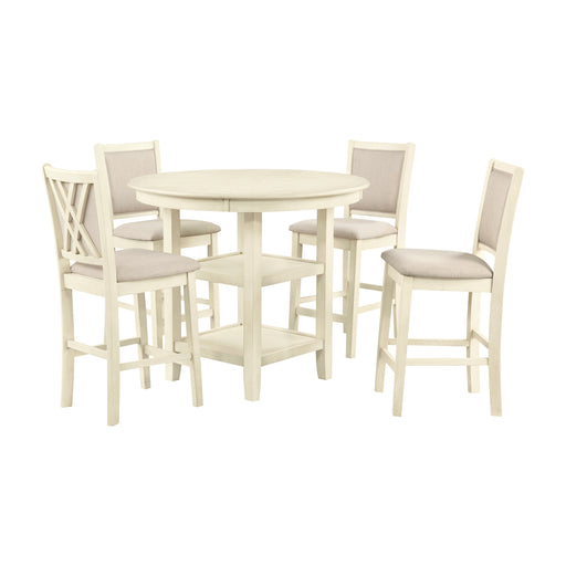New Classic Furniture Amy Bisque 5pc Counter Table Set