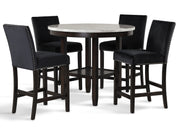 New Classic Furniture Celeste Black 5pc Round Counter Height Set