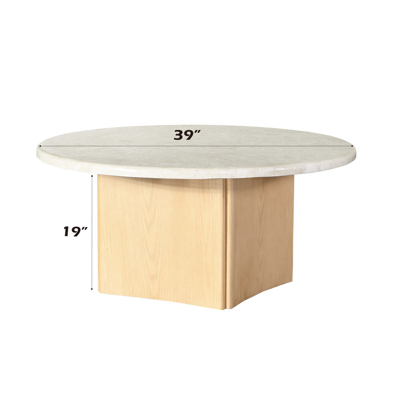 Acme Furniture Qwin Natrual Oak Coffee Table