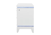 Global Furniture Alina White Nightstand with LED and USB