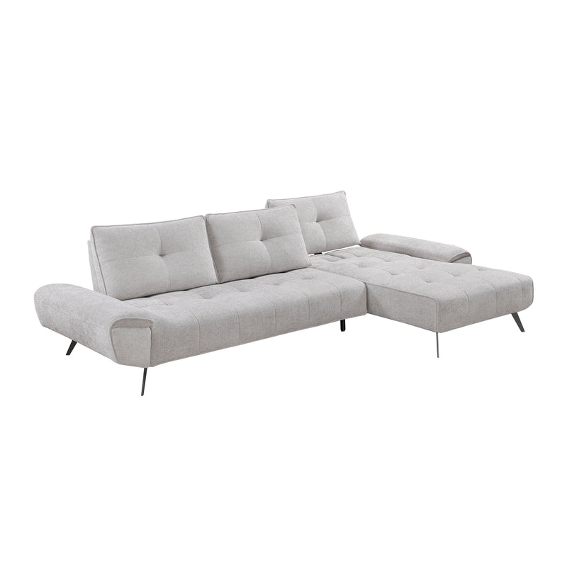 Home Elegance Dominic Beige 2pc Sectional with Right Chaise