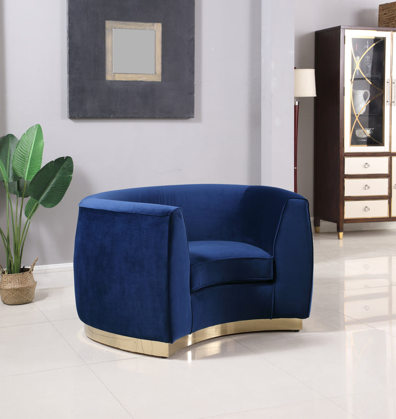 Meridian Furniture Julian Black Velvet Gold Chair