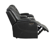 Galaxy Home Benz Gray LED Power Reclining Loveseat
