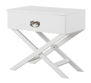 Glory Furniture Xavier White 1 Drawer Nightstand
