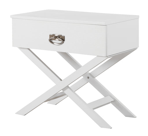 Glory Furniture Xavier White 1 Drawer Nightstand