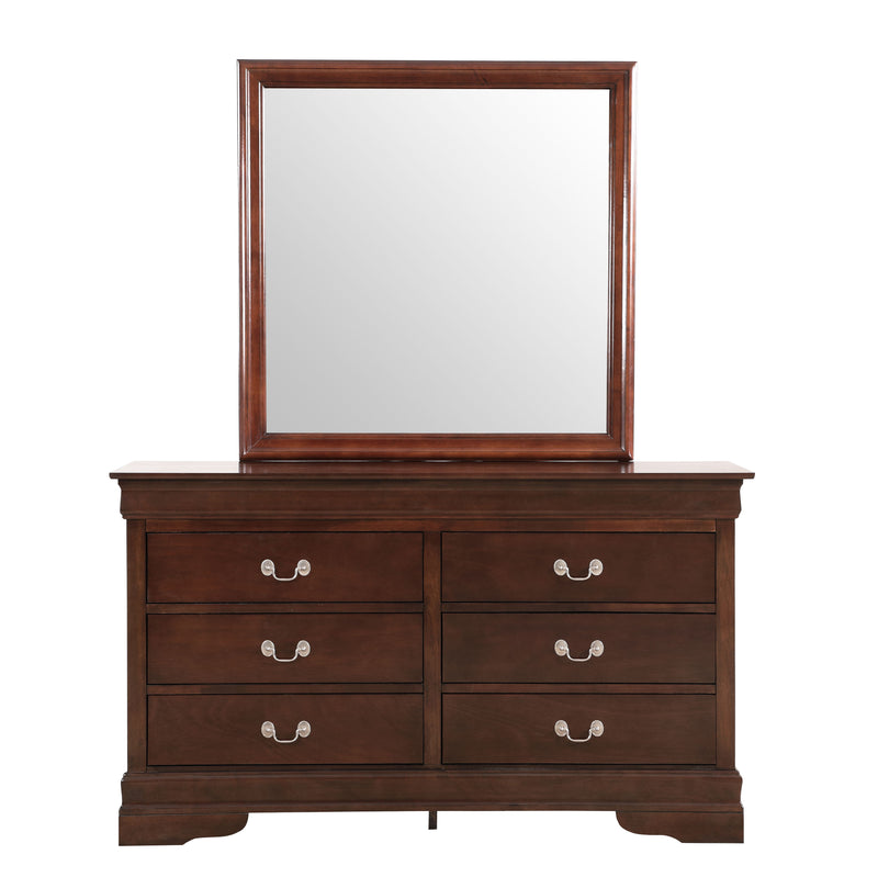 Glory Furniture Louis Phillipe Cherry Dresser and Mirror