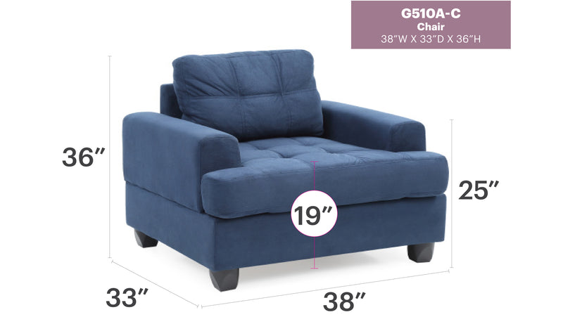 Glory Furniture Sandridge Navy Blue Chair