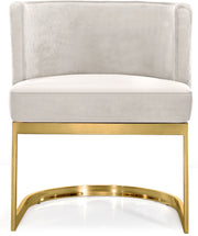 Meridian Furniture Gianna Cream Velvet Gold Dining Chair