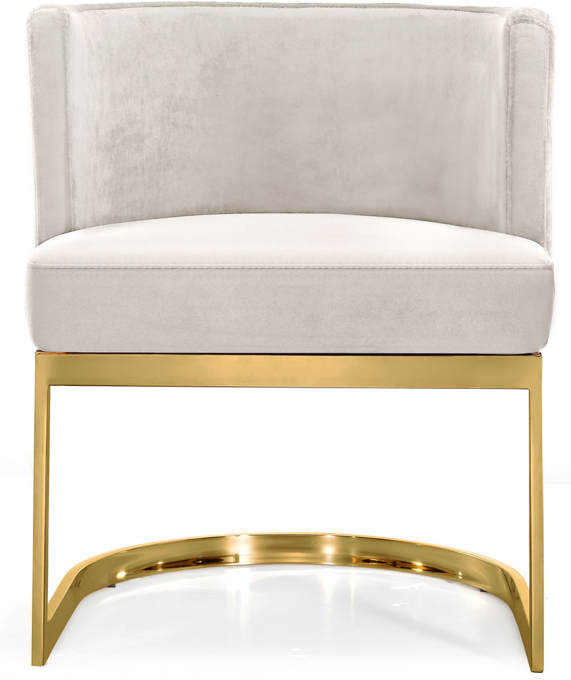 Meridian Furniture Gianna Cream Velvet Gold Dining Chair