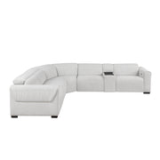 Home Elegance Mcpherson Beige 6pc Modular Power Reclining Sectional with Headrests