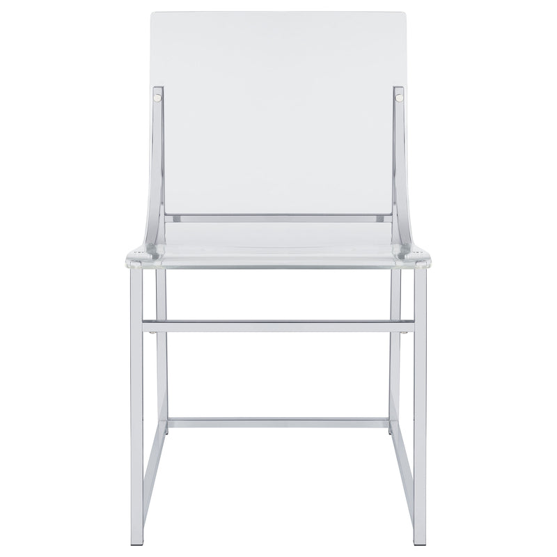 2 Coaster Furniture Adino Clear Black Side Chairs