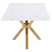 Coaster Furniture Venera White Gold Dining Table