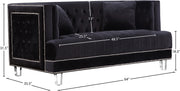 Meridian Furniture Lucas Black Velvet Loveseat